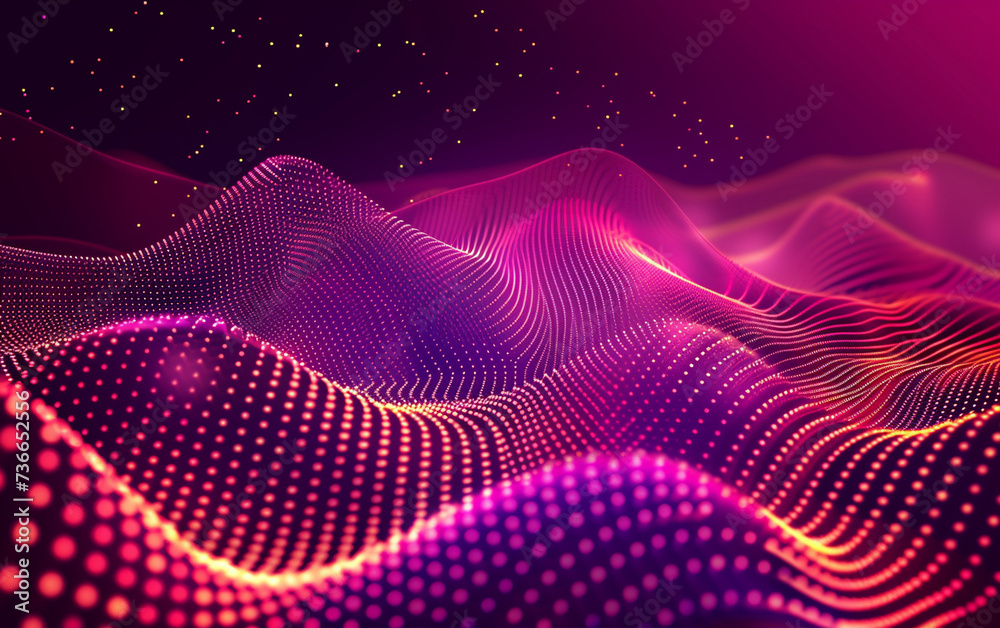Abstract Waving Particle Technology Background Design. Abstract wave moving dots flow particles Abstract Waving Particle Technology Background Design. Abstract wave moving dots flow particles
