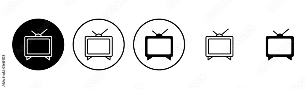 Tv icon set. television icon vector Tv icon set. television icon vector