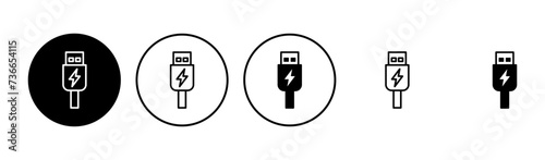 Usb icon set. Flash disk icon vector