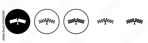 Racing flag icon set. race flag icon.Checkered racing flag icon