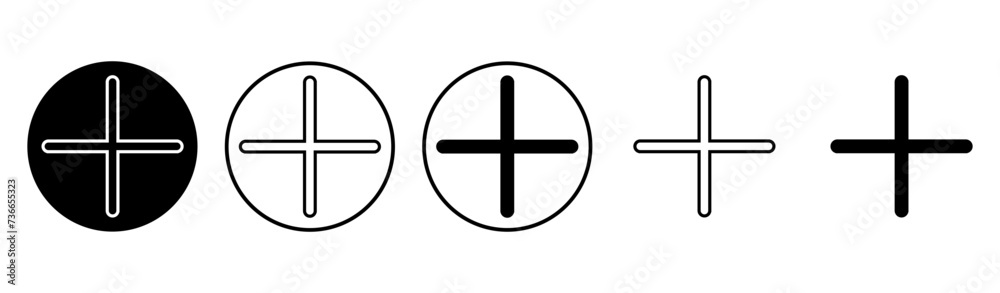 Plus Icon set. Add plus icon Plus Icon set. Add plus icon