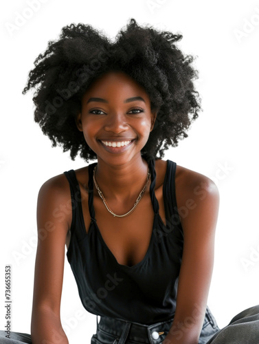 Young and attractive African American transparent background © PNG Lab