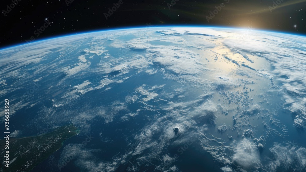 Fototapeta premium artistic representation of Earth from space, symbolizing the perspective gained from human spaceflight missions