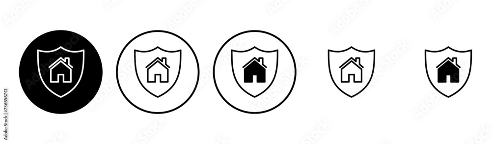 Home insurance icon set. home protection icon Home insurance icon set. home protection icon