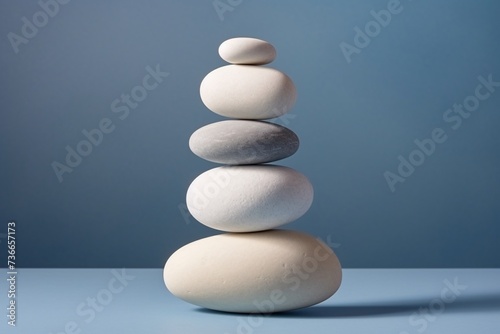 a stack of rocks on a table photo