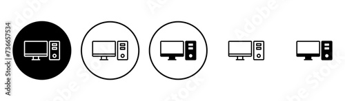Computer icon set. computer monitor icon vector.