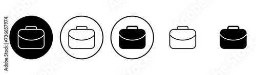 Briefcase icon set. suitcase icon. luggage symbol.