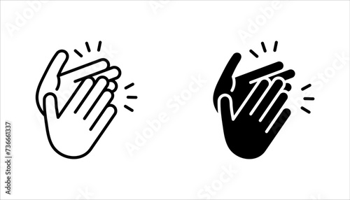 clapping hand icon set, vector illustration isolated on white background