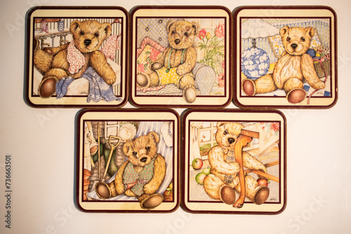 Teddy bear coasters