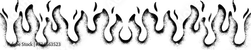 Spray Painted Graffiti Fire flame icon Sprayed isolated with a white background. photo