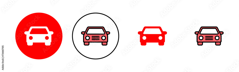 Car icon set illustration. car sign and symbol. small sedan
