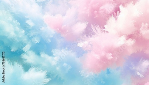 Wallpaper Mural Horizontal background with fluffy pastel feathers of light pink and blue colors Torontodigital.ca