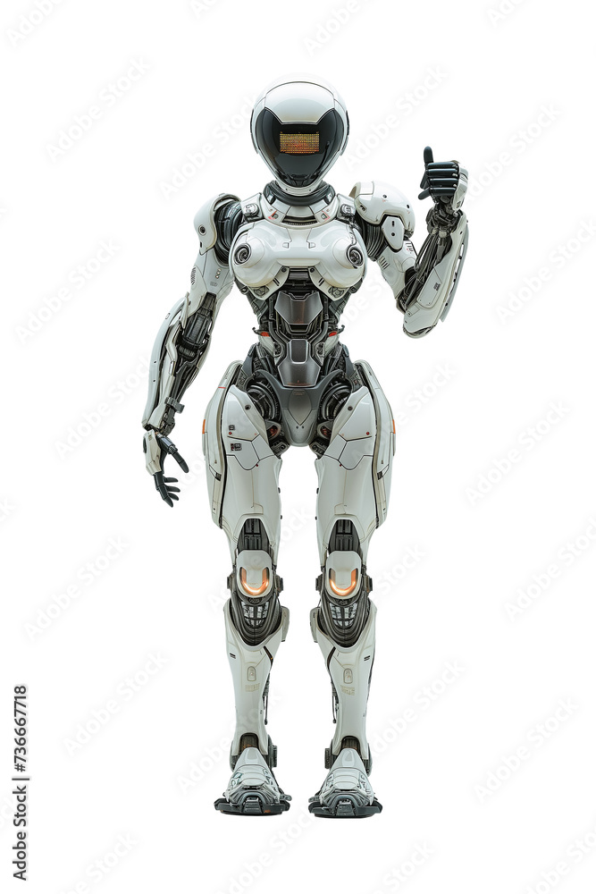 Female robot isolated on transparent background. PNG file. Female robot isolated on transparent background. PNG file.