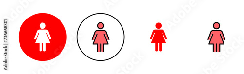 Female icon set illustration. woman sign and symbol
