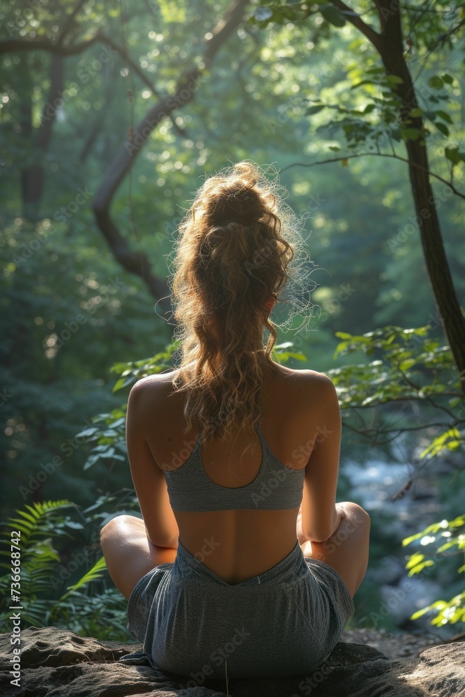 Yoga amidst nature's tranquility, a session that highlights mindfulness and the harmony between the self and the natural world Yoga amidst nature's tranquility, a session that highlights mindfulness and the harmony between the self and the natural world