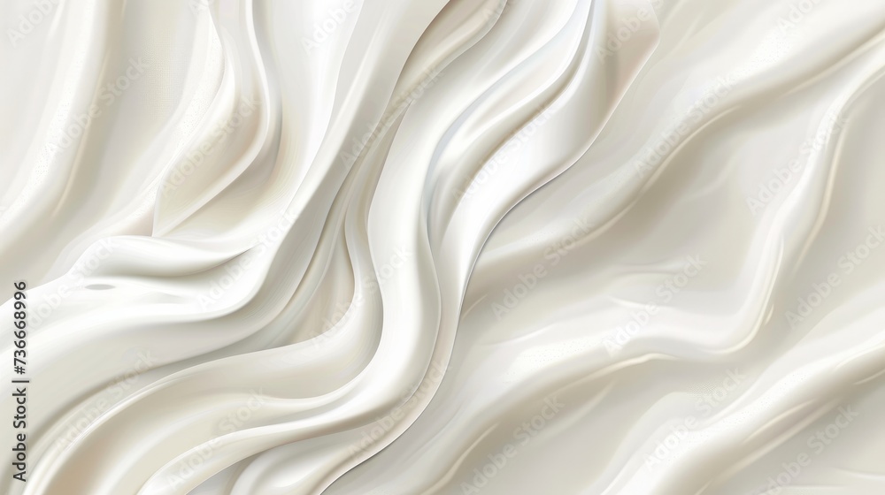 Realistic layers of creamy white yogurt texture isolated on a transparent background, resembling a pouring cream backdrop