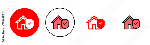 home insurance icon set illustration. home protection sign and symbol