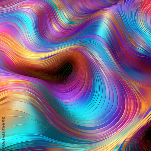 Banner abstraction of bright multi-colored waves