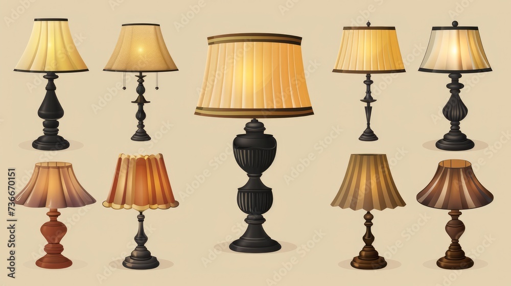 Set of lamps. Vector illustration Set of lamps. Vector illustration