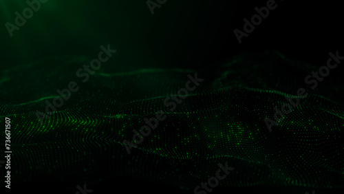 Abstract background with connection dots to network technology. Digital transfer of big data. 3d rendering.