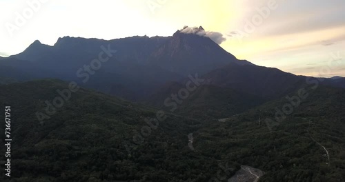 Aerial view of majestic mount Kinabalu