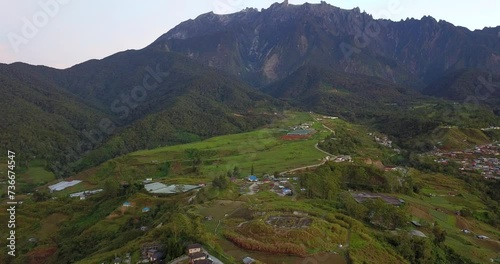 Aerial footage of majestic Mount Kinabalu, Sabah