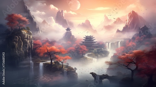 Chinese Style Fantasy Landscape Art