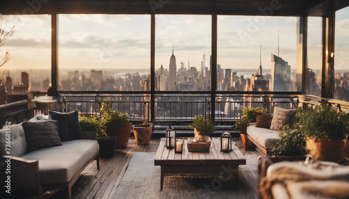 penthouse apartment terrace in Manhattan
 photo