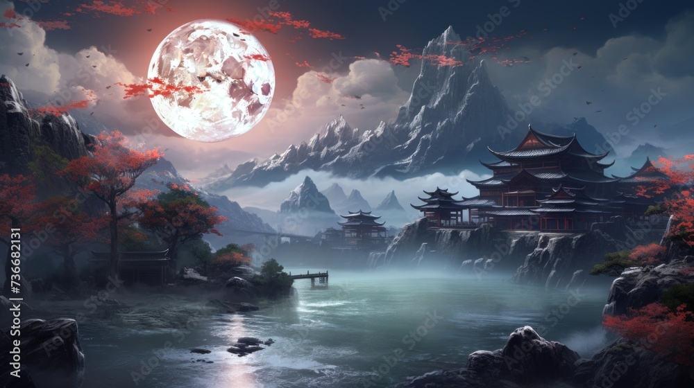 Chinese Style Fantasy Landscape Art