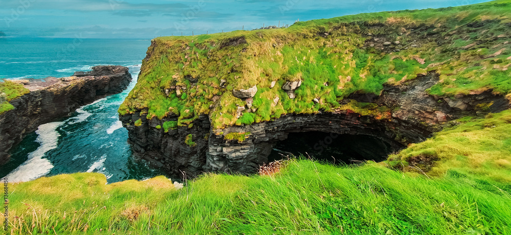 cliffs of moher, view of cliff and ocean cliffs of moher, view of cliff and ocean