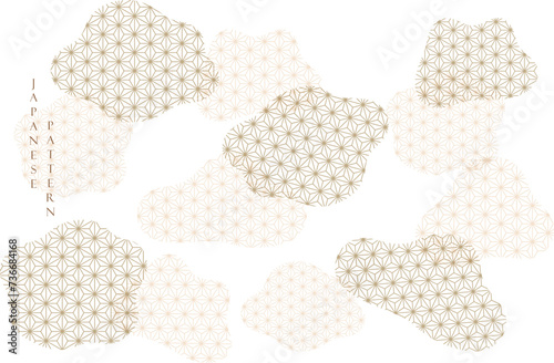 Japanese pattern background vector. Gold geometric cover design , poster, card and layout design. Abstract template design.
