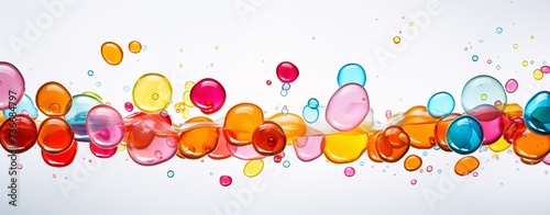 a close up of colorful bubbles