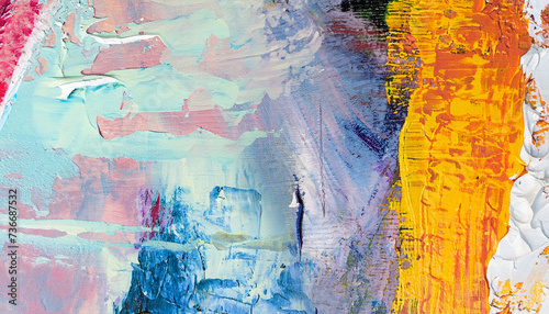 Wallpaper Mural Hand drawn oil painting. Abstract art background. Oil painting on canvas. Color texture. Fragment of artwork. Spots of paint. Brushstrokes of paint. Modern art. Contemporary art. Colorful canvas. Torontodigital.ca