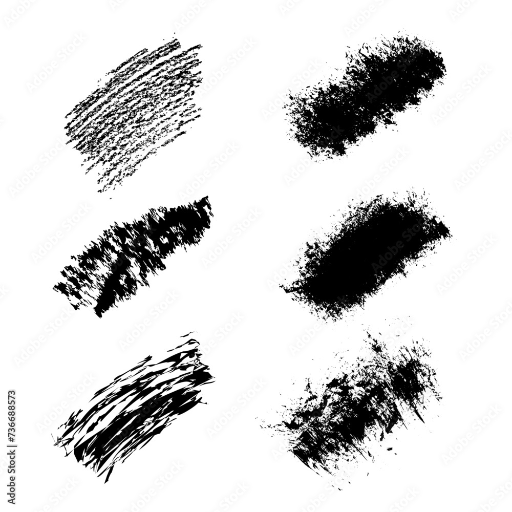 Set of black paint, ink brush strokes, brushes, lines. Dirty artistic design elements. Set of black paint, ink brush strokes, brushes, lines. Dirty artistic design elements.