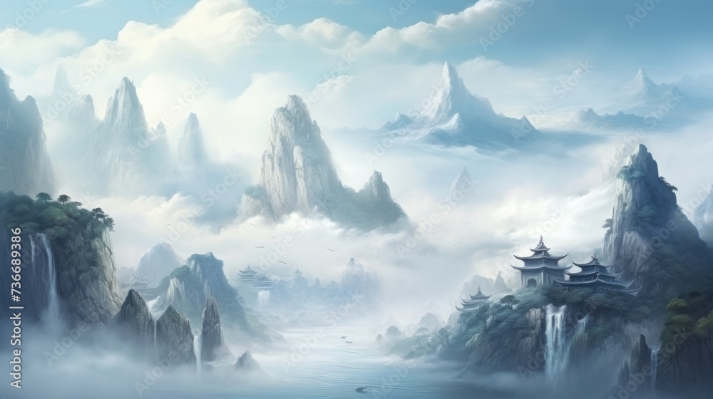 Chinese Style Fantasy Landscape Art