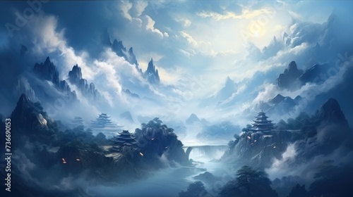 Chinese Style Fantasy Landscape Art