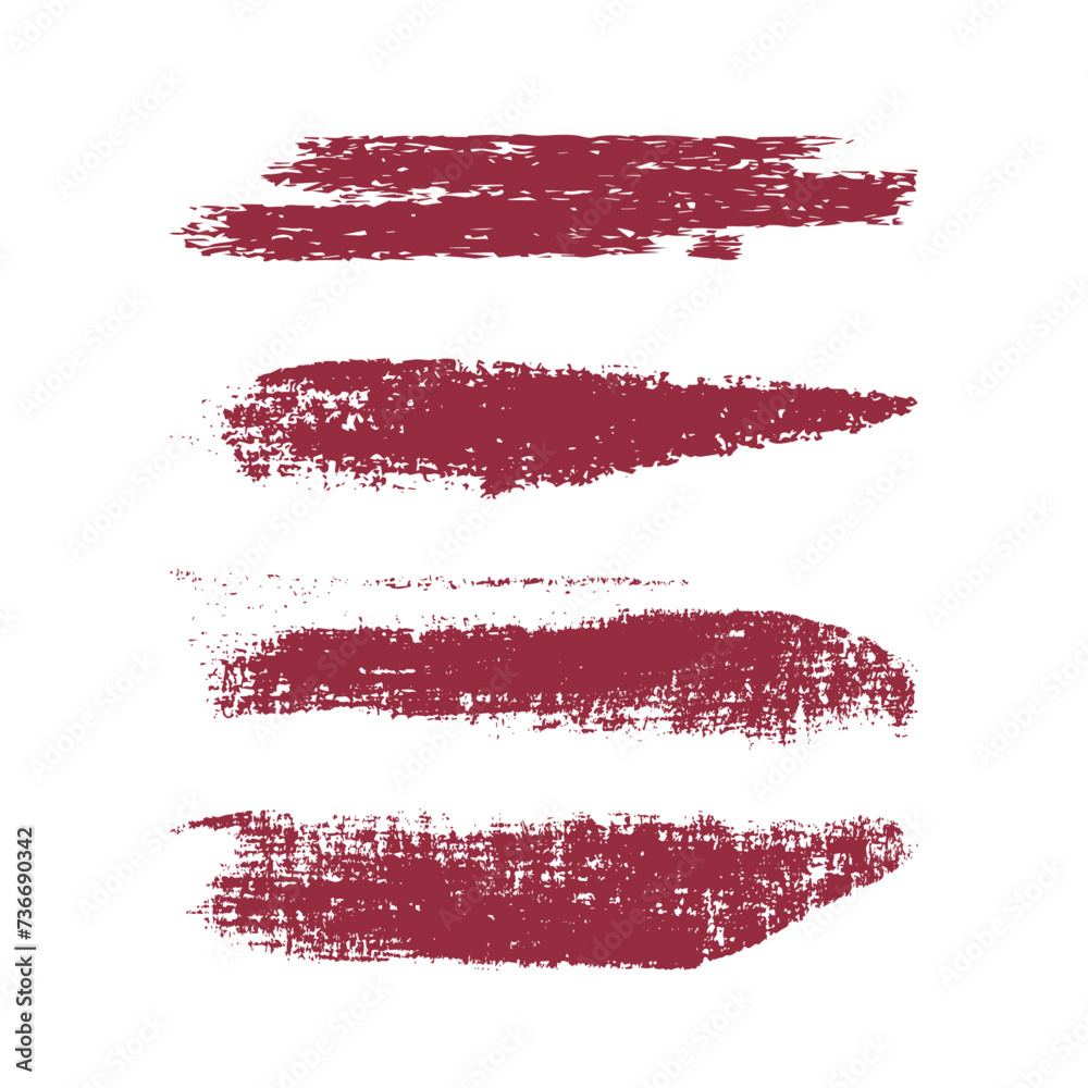Brush strokes, Colors ink lines, vector abstract set with paint brush grunge texture on isolated background. Paintbrush strokes and ink smear stains