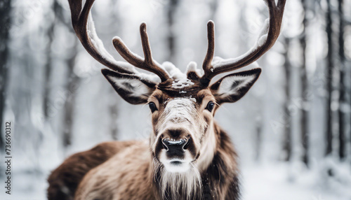 reindeer, isolated, white background    © abu