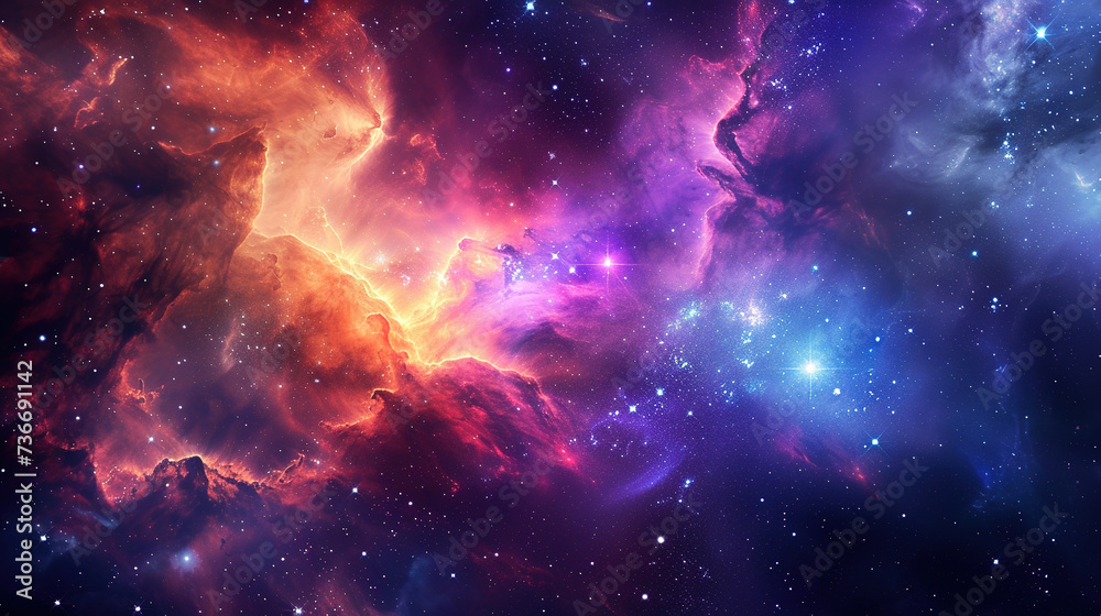 Galaxy filled with vibrant colors and cosmic wonders, perfect for a celestial fantasy wallpaper