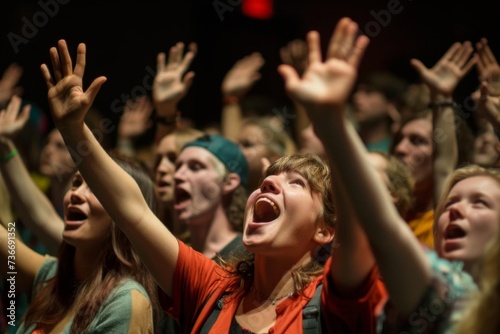 Concert audience filled with energy and excitement Captured in the moment of music and shared experiences