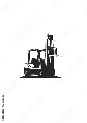 montacarga vector logo  forklift 
