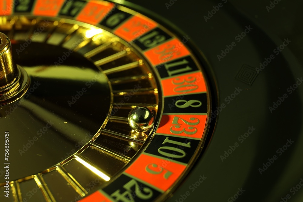 Roulette wheel with ball, closeup. Casino game Roulette wheel with ball, closeup. Casino game