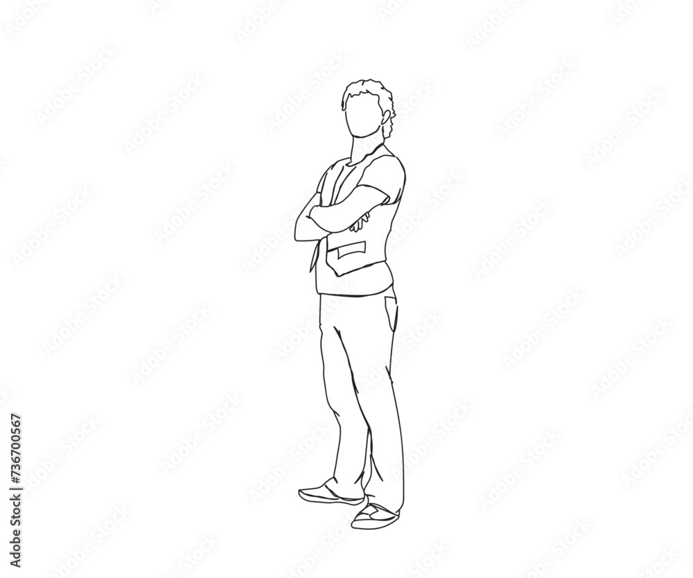 Man, Boy Line Drawing Ai, EPS, SVG, PNG, JPG zip file