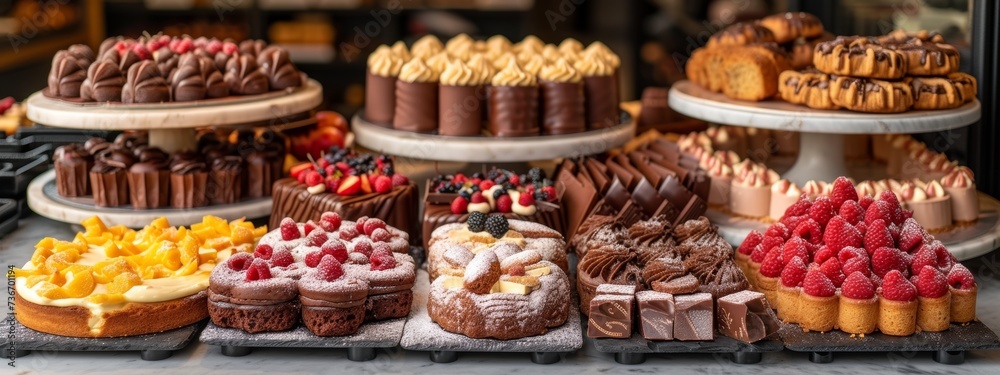 Vegan dessert display featuring an assortment of fruit-based treats and dark chocolates.