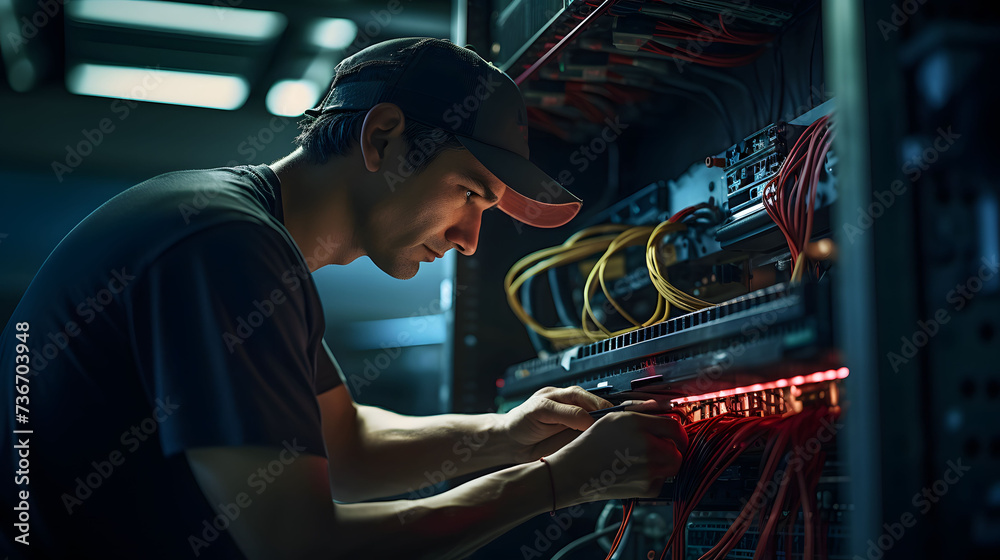 network engineer admin works with server equipment network engineer admin works with server equipment