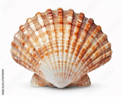 Top view of scallops shell isolated on white.