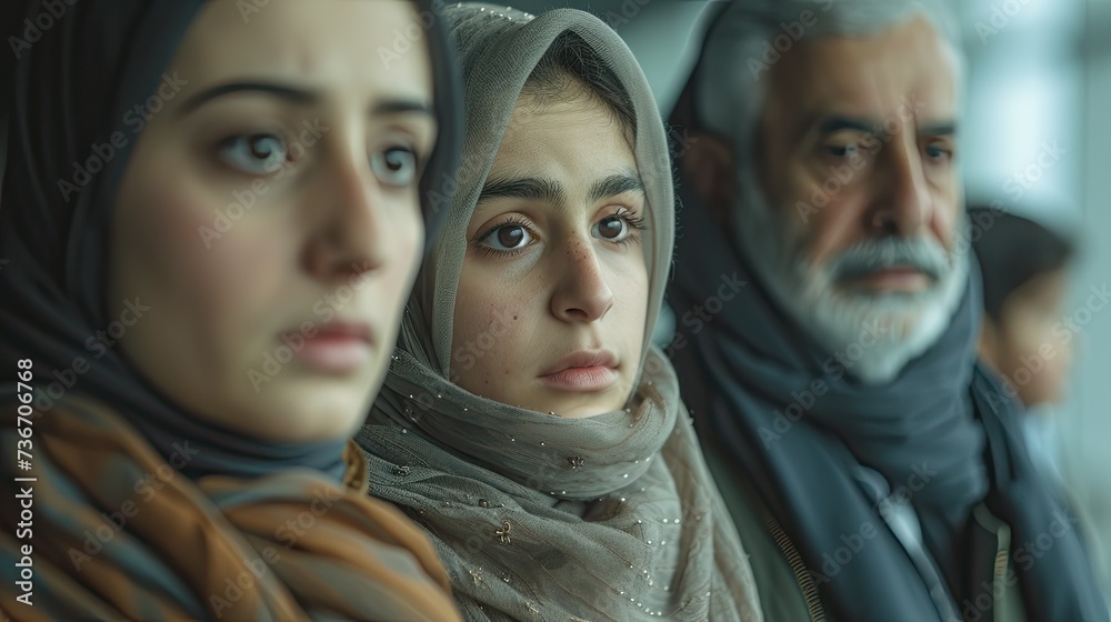 Capturing the Vibrant Culture and Unity of a Middle Eastern Family at the Airport