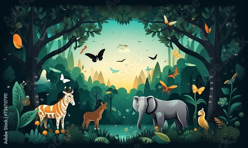 flat world wildlife day illustration design photo