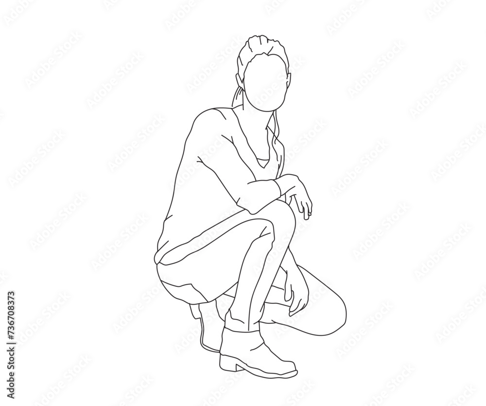 Girl, woman Line Drawing Ai, EPS, SVG, PNG, JPG zip file Girl, woman Line Drawing Ai, EPS, SVG, PNG, JPG zip file