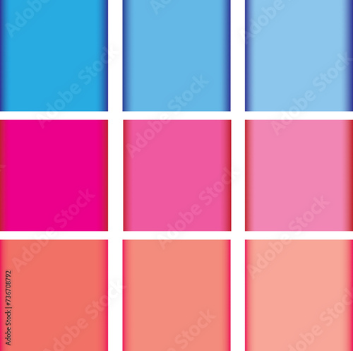 Metallic Gradient Swatches, Displaying products, Backdrop, Wallpaper, Background. Vector illustration.